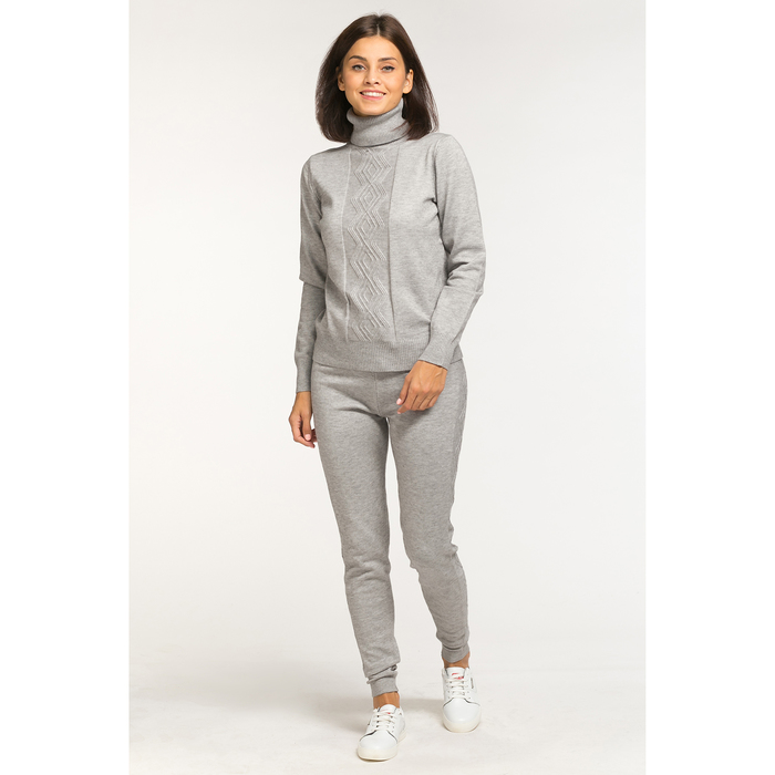 Костюм женский трикотажный MINAKU "Вязка косами", размер универсальный, цвет серый
