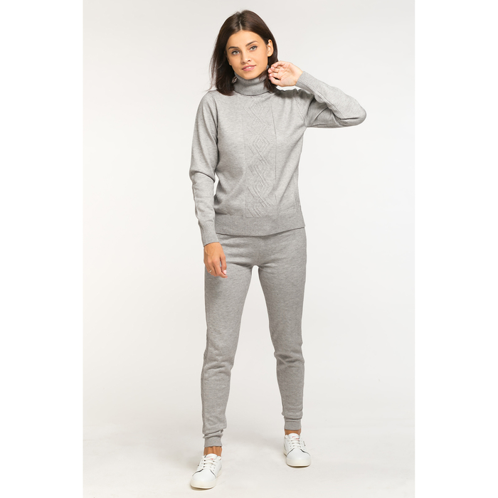 Костюм женский трикотажный MINAKU "Вязка косами", размер универсальный, цвет серый