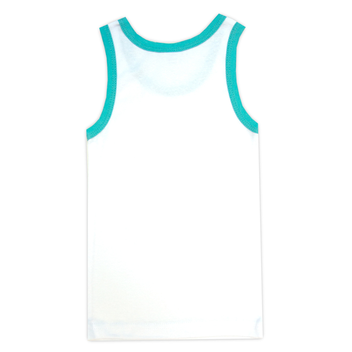 Комплект для мальчика майка/трусы, белый/с.бирюзовый, рост 98/104 (56)