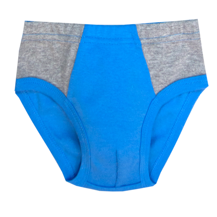 Комплект для мальчика майка/трусы, серй меланж/голубой, рост 92 (52)