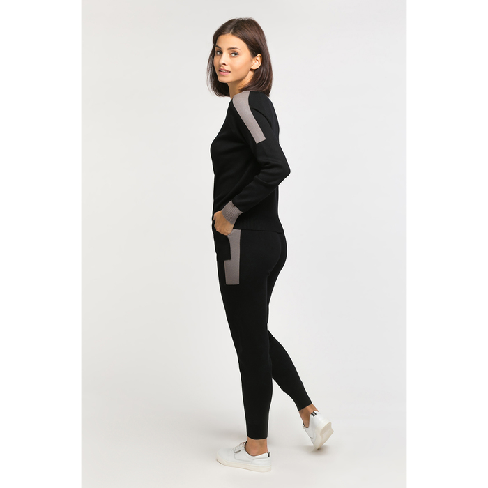 Костюм женский трикотажный MINAKU «Геометрия», вид 2, размер универсальный, цвет чёрный