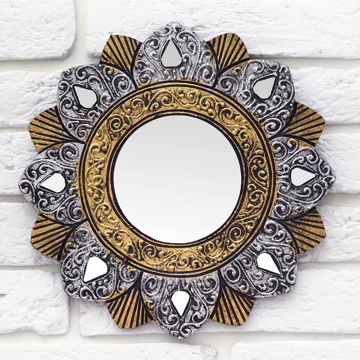 Панно зеркальное "Золотой цветок" 30х1х30 см