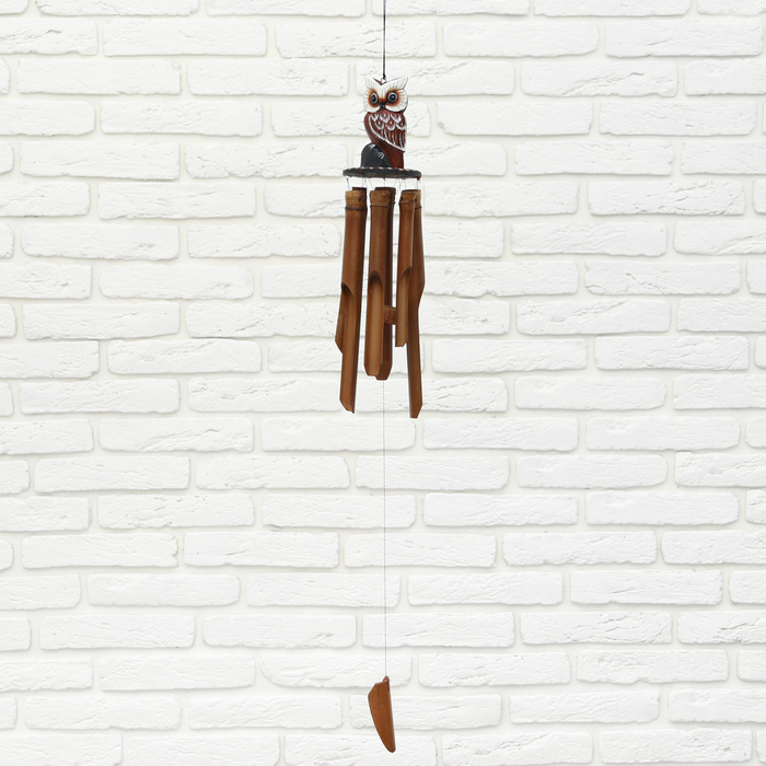 Музыка ветра бамбук &quot;Сова на охоте&quot; 9х9х40 см