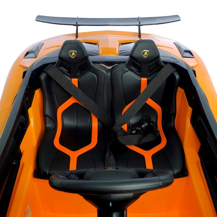 Электромобиль LAMBORGHINI AVENTADOR SV, EVA колеса, цвет оранжевый