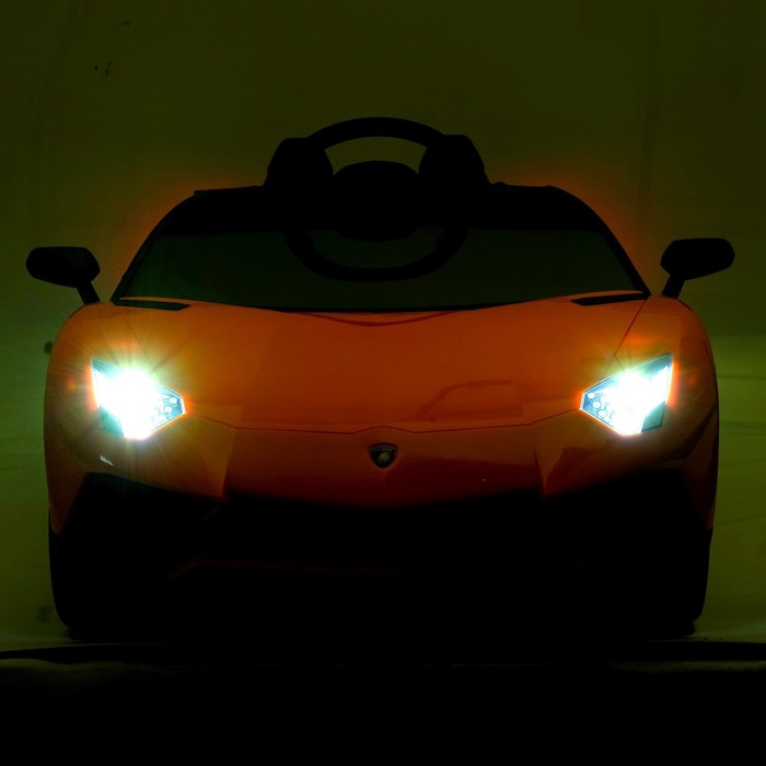 Электромобиль LAMBORGHINI AVENTADOR SV, EVA колеса, цвет оранжевый