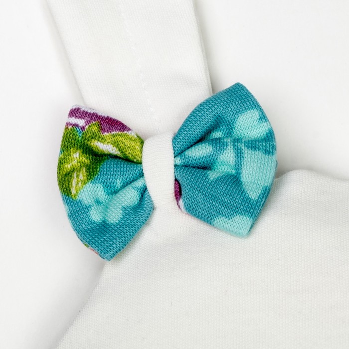 Шапка Зайчик с бантиком, молочный, р-р 40-44 см