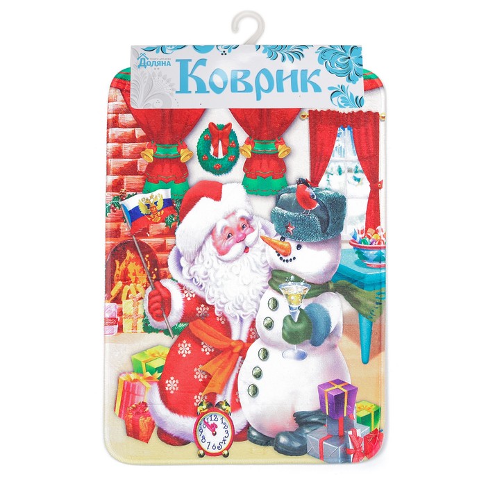 Коврик для ванной "Дед Мороз и сказка"