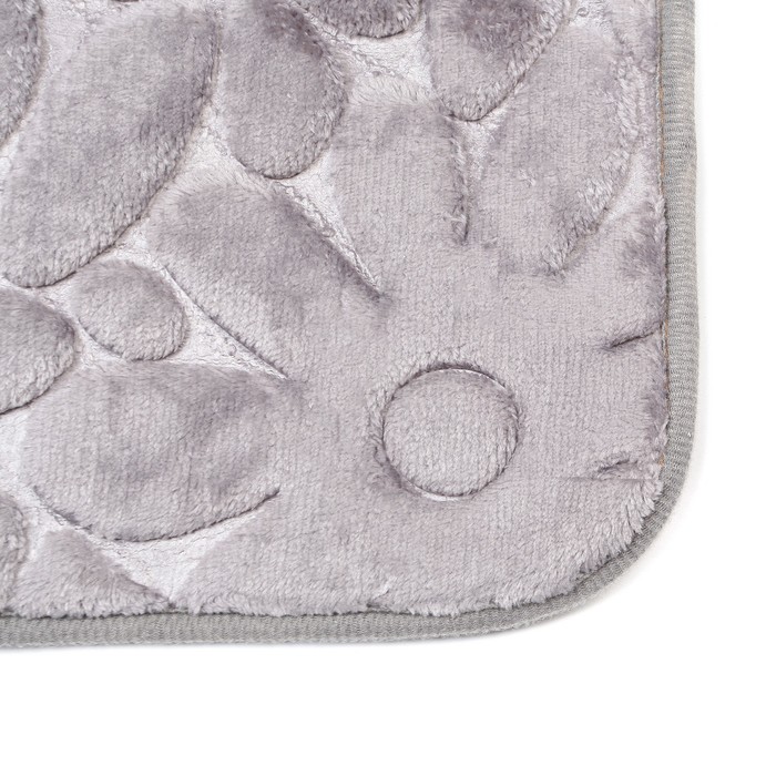 Коврик для ванной "Ромашки", цвет серый