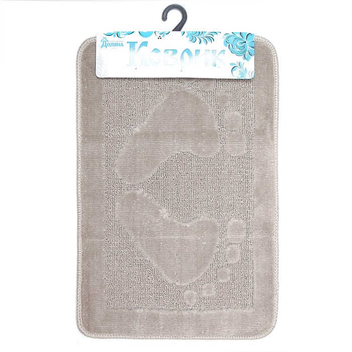 Коврик для ванной "Ноги" 40х60 см, цвет серый