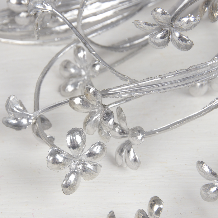Цветы искусственные блеск "Цветочки" 2,5*38 см, серебро