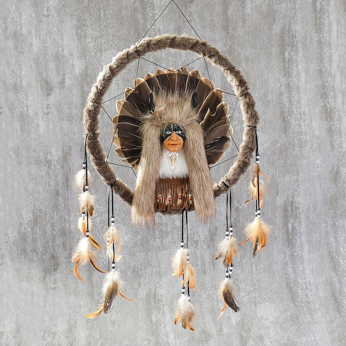 Ловец снов "Вождь племени" d=43 длина 77 см