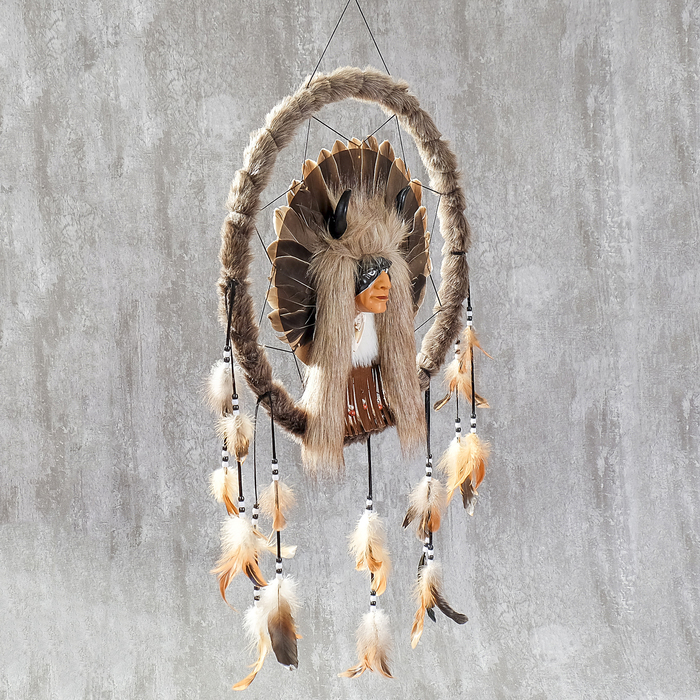 Ловец снов "Вождь племени" d=43 длина 77 см