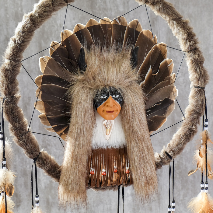 Ловец снов "Вождь племени" d=43 длина 77 см