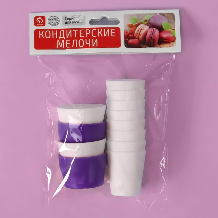 Набор кондитерский 10 предметов: 8 насадок d=3,5 см, 2 адаптера
