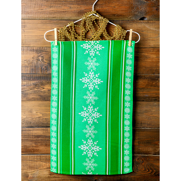 Комплект полотенец для кухни Spany 35x61 2шт, рогожка, хл.100%, Дед мороз