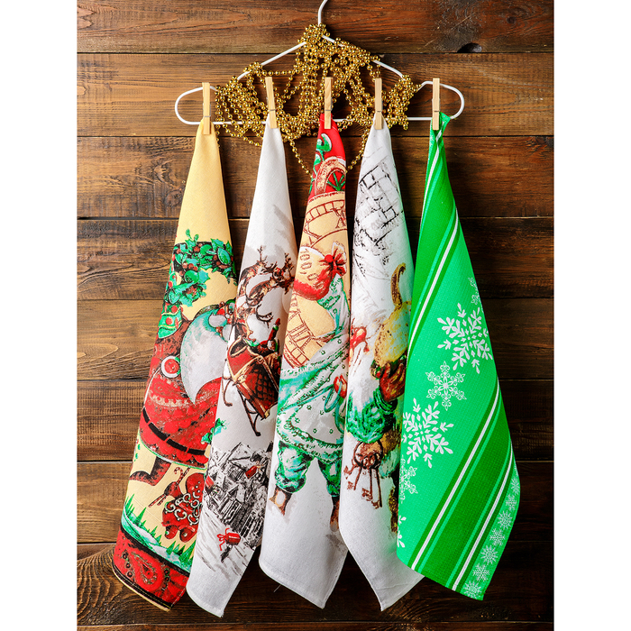 Комплект полотенец для кухни Spany 35x61 2шт, рогожка, хл.100%, Эльф