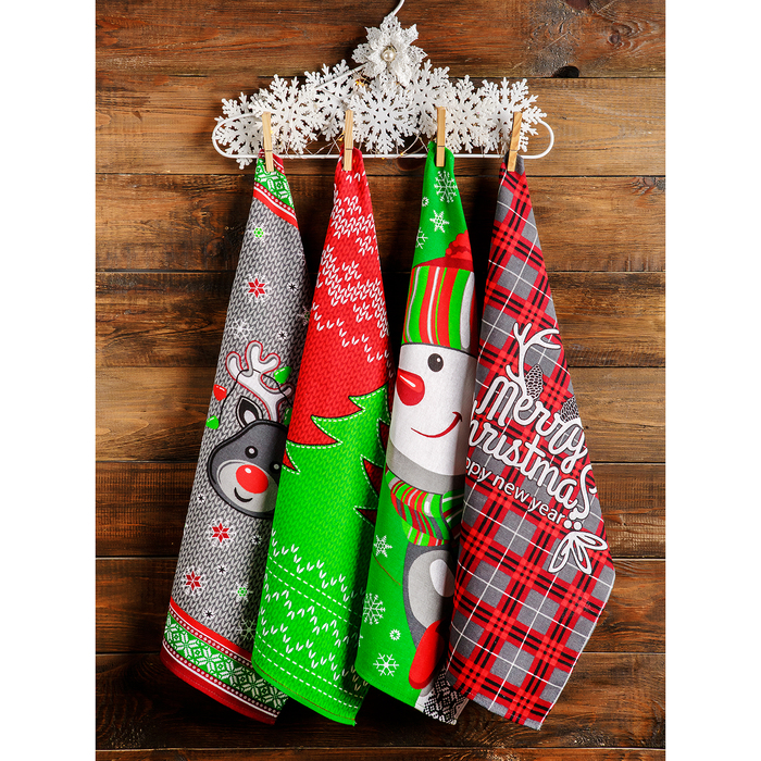 Полотенце для кухни Spany 35x61, рогожка, хл.100%, Рождество