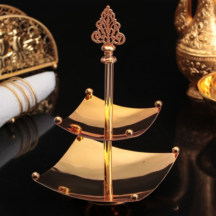 Подставка сервировочная 2 яруса "Золото"