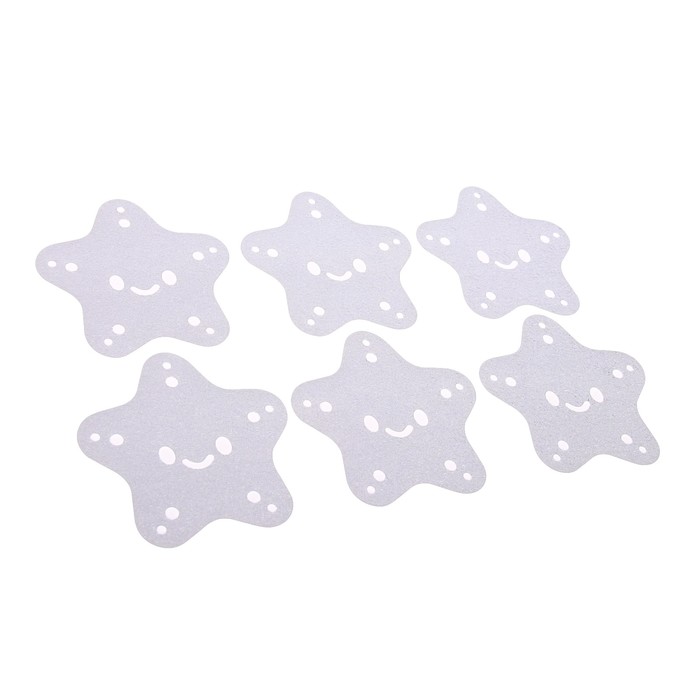 Противоскользящие наклейки для ванны «Звёздочка», набор 6 шт.