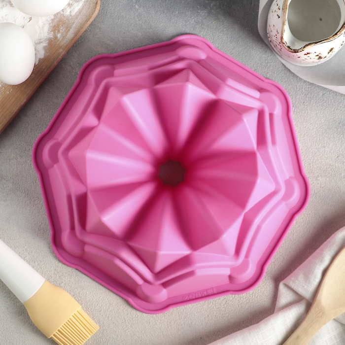 Форма для выпечки"Немецкий кекс. Пирамиды" 26х26х9 см, цвета МИКС