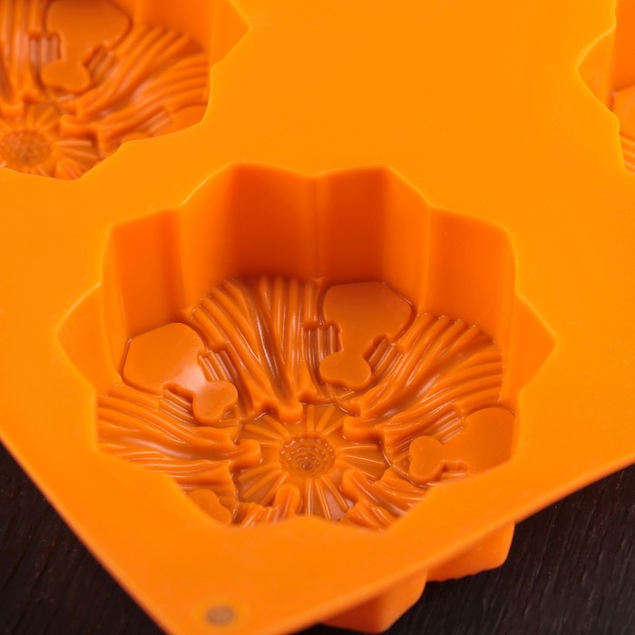 Форма для выпечки "Цветы. Цветик", 6 ячеек, цвет МИКС