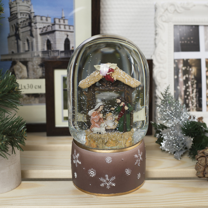 Фигура световая новогодний шар "Рождение Христа", 19х10х10 см, 3*АА(не в комп),Т-БЕЛЫЙ