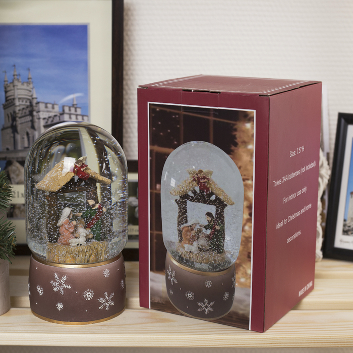 Фигура световая новогодний шар "Рождение Христа", 19х10х10 см, 3*АА(не в комп),Т-БЕЛЫЙ