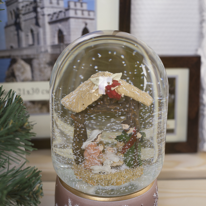 Фигура световая новогодний шар "Рождение Христа", 19х10х10 см, 3*АА(не в комп),Т-БЕЛЫЙ