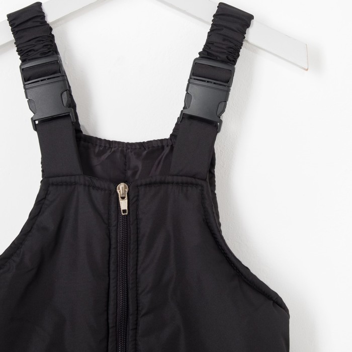 Полукомбинезон детский 2607-07, черный, рост 128-134 см, синтепон 100г/м