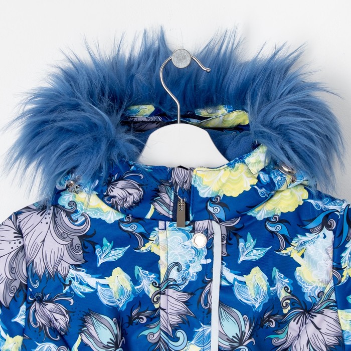 Пальто зимнее для девочки "Меццо", рост 140 см, цвет синий