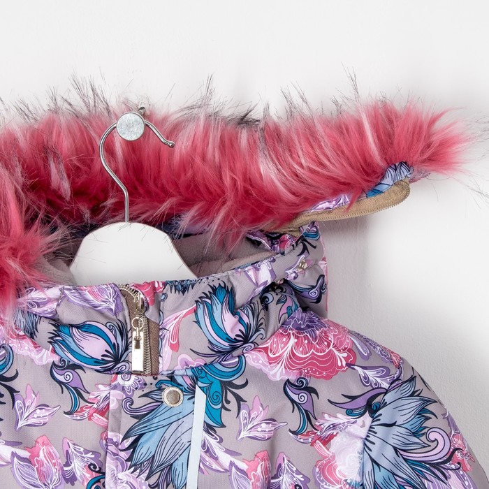 Пальто зимнее для девочки "Меццо", рост 134 см, цвет серый