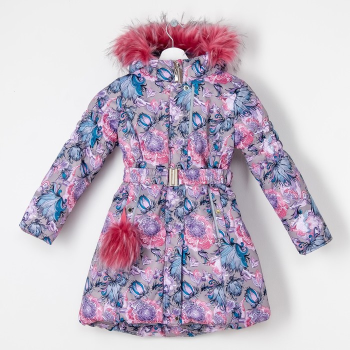 Пальто зимнее для девочки "Меццо", рост 140 см, цвет серый