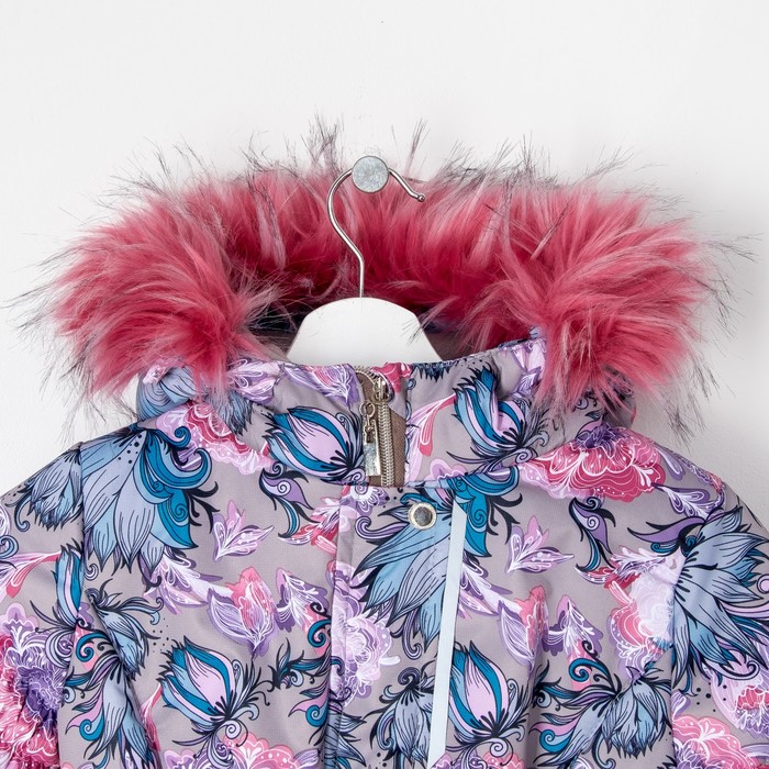 Пальто зимнее для девочки "Меццо", рост 140 см, цвет серый