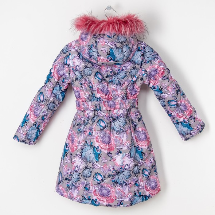 Пальто зимнее для девочки "Меццо", рост 140 см, цвет серый