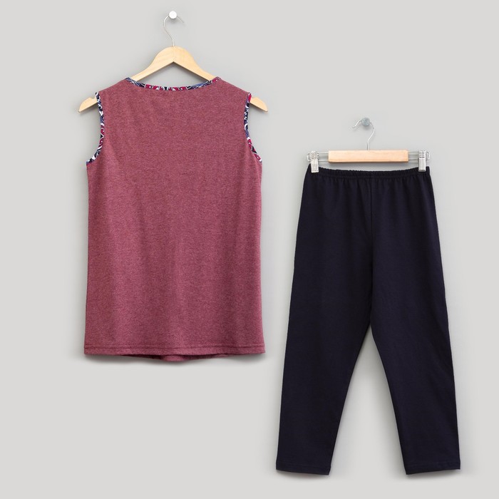 Комплект женский (майка, бриджи) цвет бордовый, р-р 44