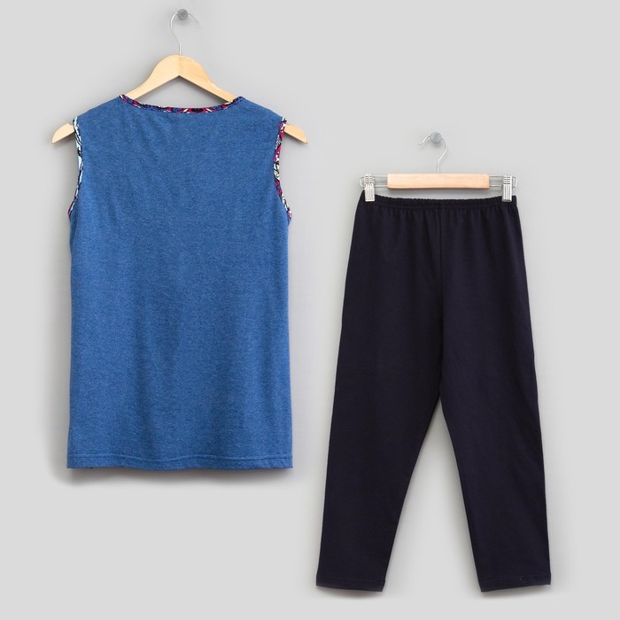 Комплект женский (майка, бриджи) цвет синий, р-р 54