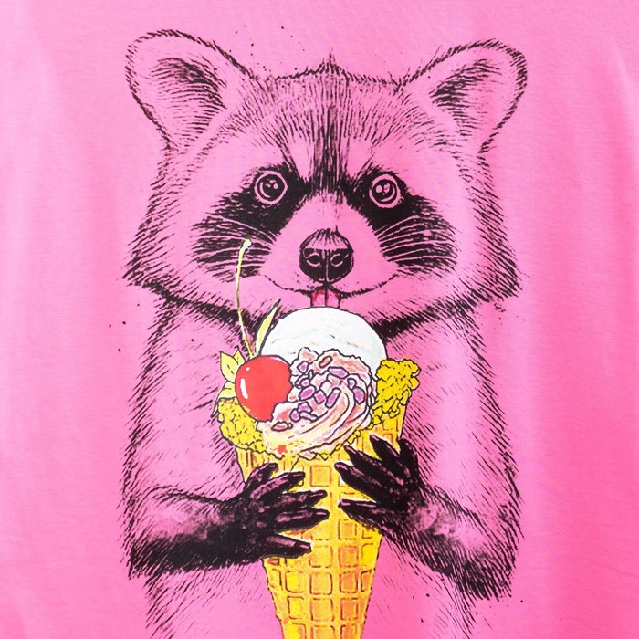 Футболка женская Енот, цвет розовый, размер 48