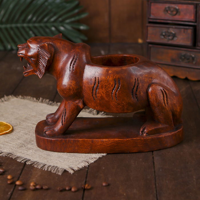 Подставка под бутылку "Тигр" дерево 27 см