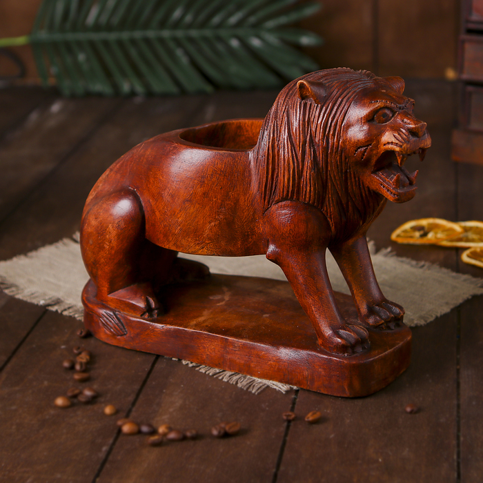 Подставка под бутылку "Лев" дерево 27 см