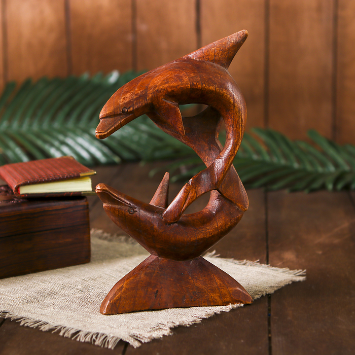 Сувенир дерево "Парочка дельфинов" 20 см