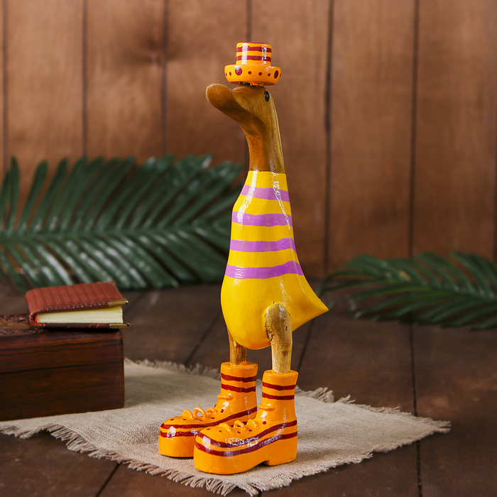 Сувенир дерево "Утка в шляпе" 25 см