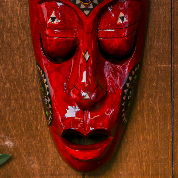 Маска настенная "Люкс" махагониевое дерево 33 см