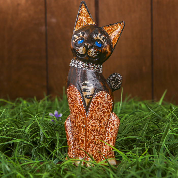 Сувенир "Кошка удачи" дерево, 21 см