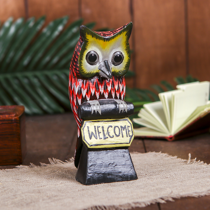 Сувенир "Сова с табличкой" 15 см МИКС