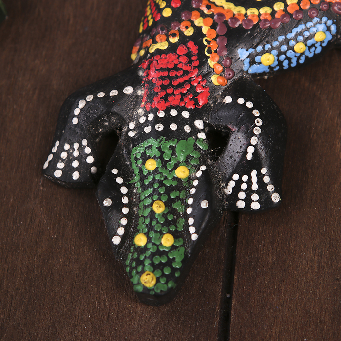 Панно настенное "Геккон в точку" дерево 15-16см МИКС