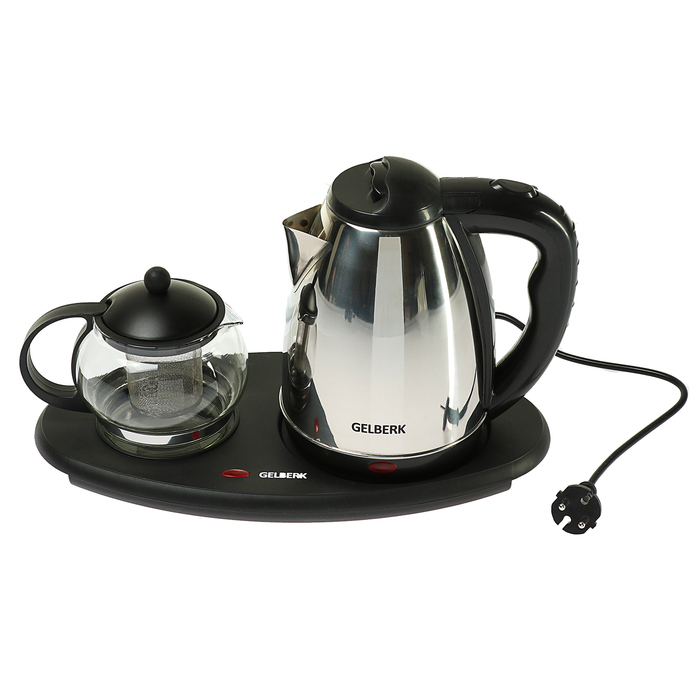 Чайная пара GELBERK GL-420, 1800 Вт, 1.8 л, заварник 0.8 л, серебристый