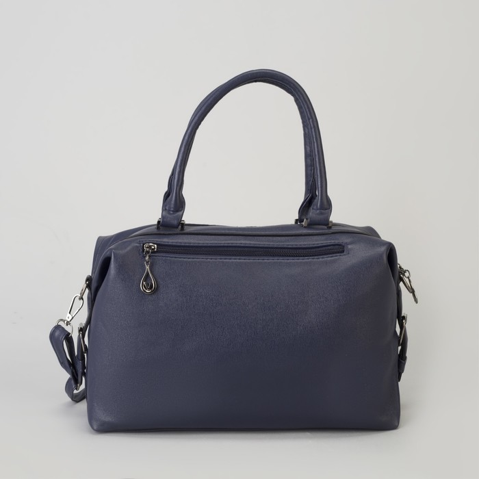 Сумка женская, отдел на молнии, 2 наружных кармана, длинный ремень, цвет синий