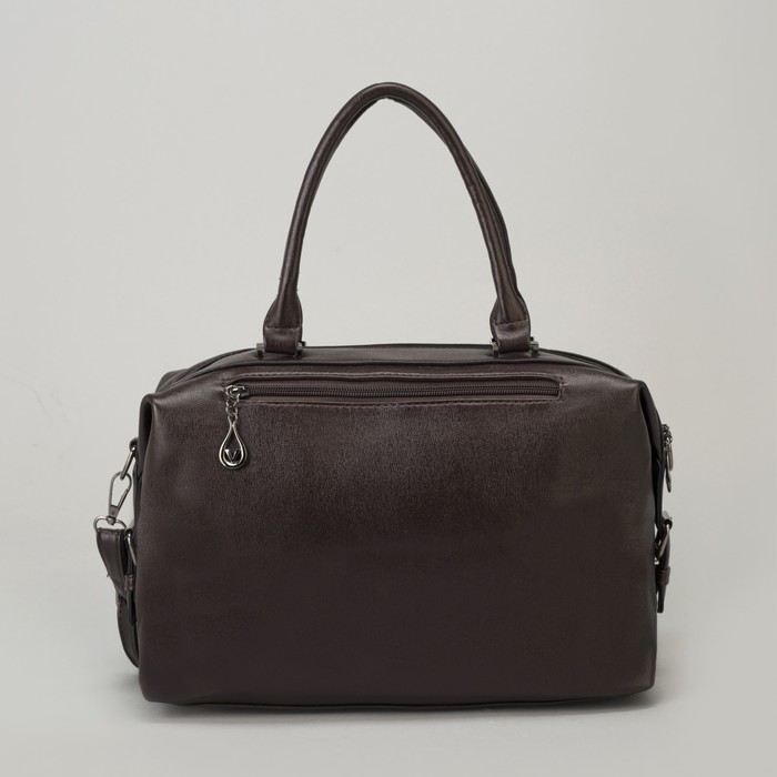 Сумка женская, отдел на молнии, 2 наружных кармана, длинный ремень, цвет кофе