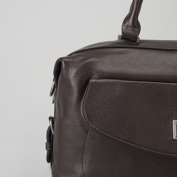 Сумка женская, отдел на молнии, 2 наружных кармана, длинный ремень, цвет кофе