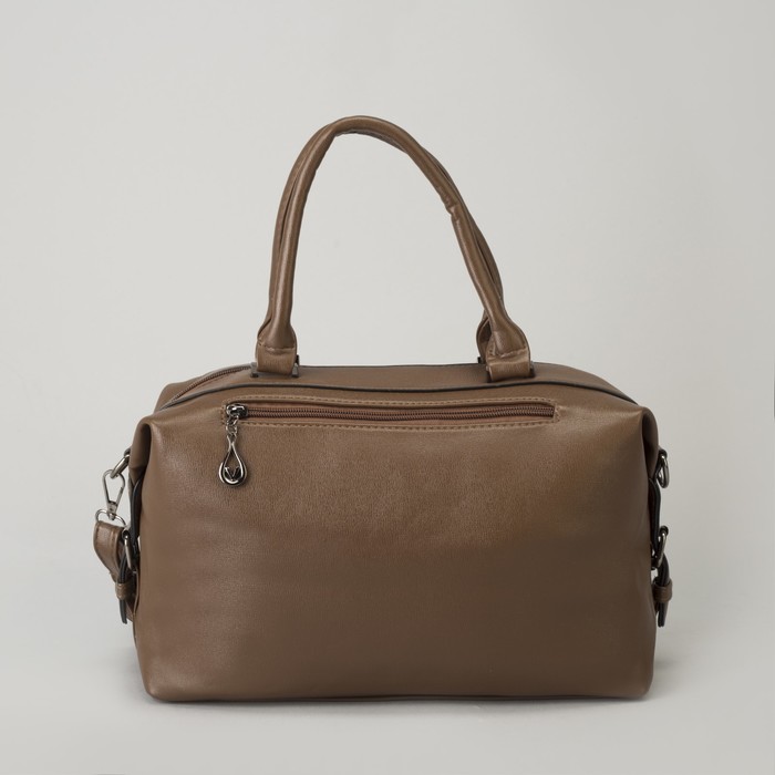 Сумка женская, отдел на молнии, 2 наружных кармана, длинный ремень, цвет хаки